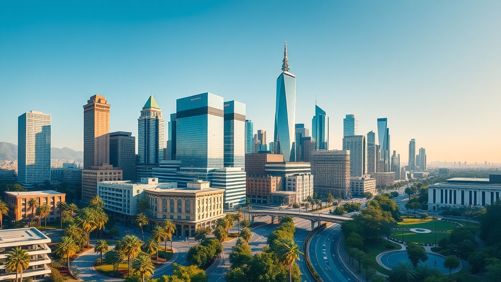 dynamic modern skyline urban landscape transformation Southern California Los Angeles Irvine Company