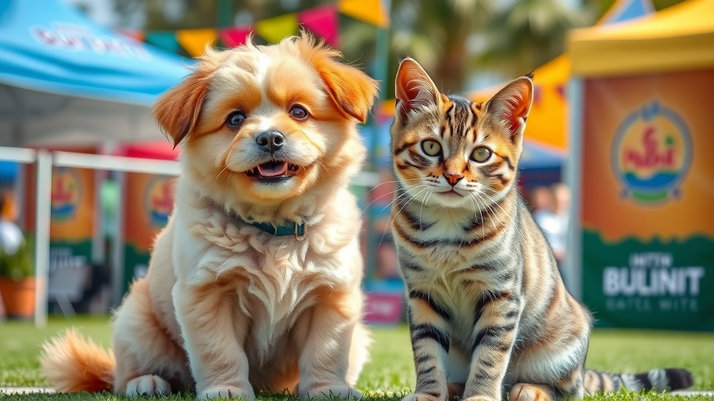 Adorable dog and cat duo at irvine pet photo fundraiser in Irvine park