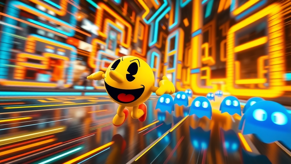 PAC-MAN hero chases ghosts in digital maze for 45th anniversary event