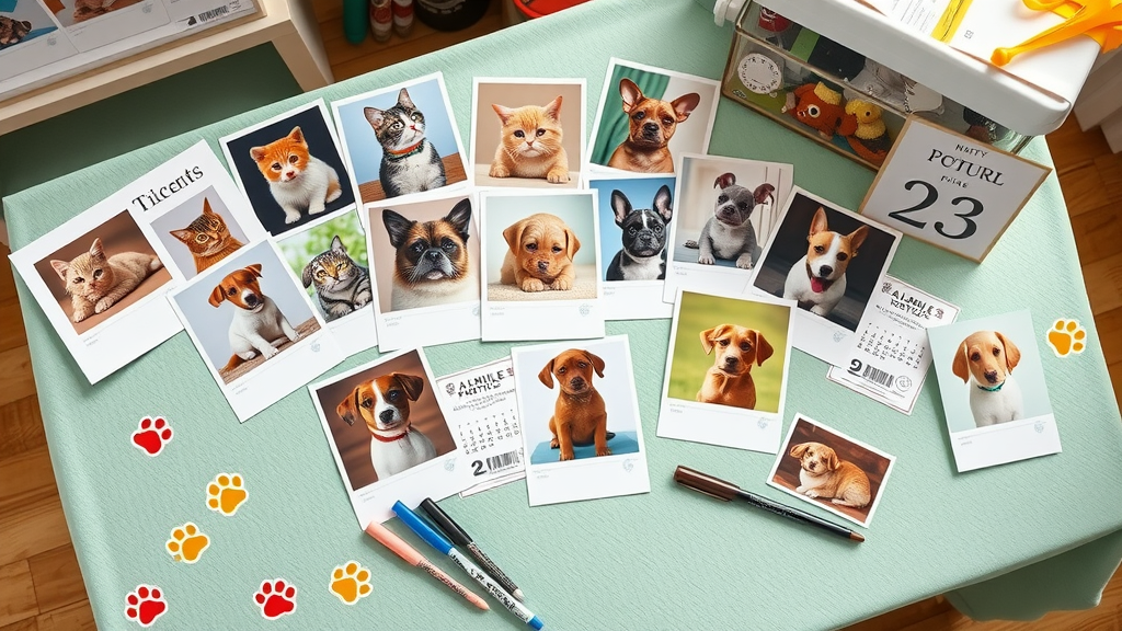 Pet photo table for Irvine pet photo fundraiser with contest entries and voting tickets