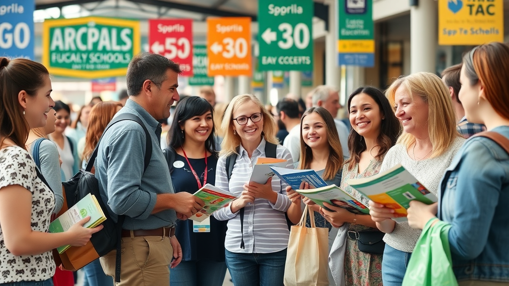 Parents connecting with Tustin family event exhibitors September 2025 for resources